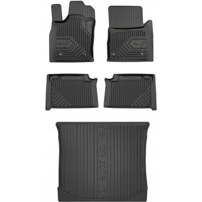 Frogum Line 77 - Mattenset + Kofferbakmat - Perfecte pasvorm - Geurloos TPE - Hoge beschermrand – Jeep Grand Cherokee IV