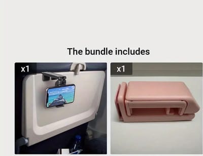 Livano Telefoonhouder Vliegtuig - Reizen - Bureau - Tafel - Trein - Auto - Koken - Multifunctioneel - Universeel - Zwart + Roze