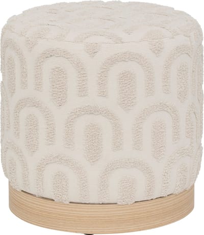 Atmosphera Copas Poef - Ø38xH38cm - Voetbankje - Wit
