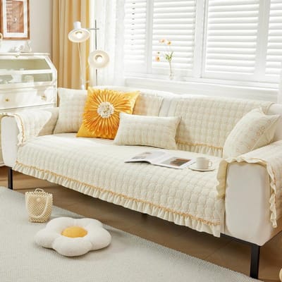 Witte crèmekleurige winter paddenstoelrand pluche bankkussen verdikt warm eenvoudig leren bankkussenhoes 70*70cm