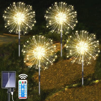Tuindecoratie solarlampen met 4 x 120 LEDs en 8 modi - Weerbestendig en sfeervol voor tuin, balkon en terras