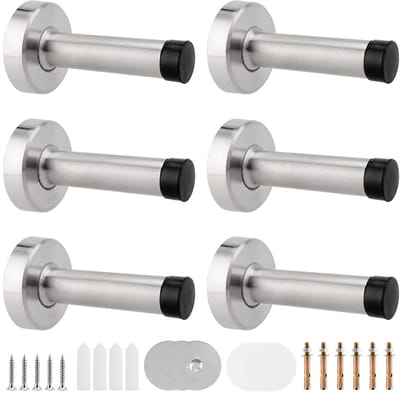 NTH products- Deurstopper Buiten - Roestvrij Staal - Deurbuffer - Deurstoppers voor Binnen - Deurvastzetter - Wandmontage - Siliconen Loopvlakken - Deurstop