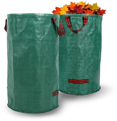 Dailygoods- Tuinafvalzak 120 Liter - 2 Stuks - Opvouwbaar - Herbruikbaar - Bladverzamelaars - Kunststof - Stabiele Zak - Bladzak