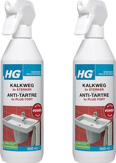 HG kalkweg schuimspray 3x sterker - 2 stuks + KD Spons