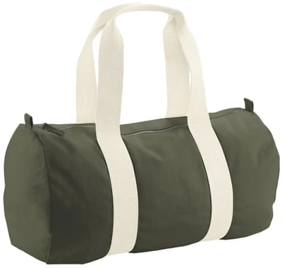 Westford Mill EarthAware® Organic Barrel Bag WM814 - Olive Green - 50 x 25 x 25 cm