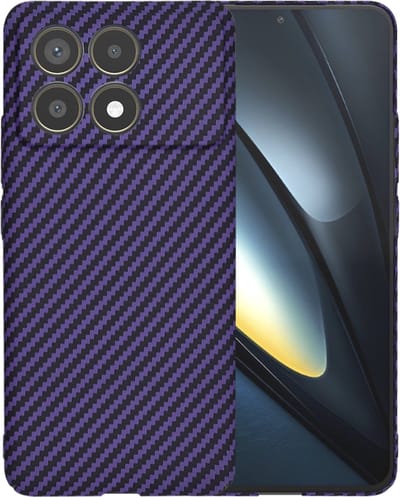 Hoesje geschikt voor Xiaomi Poco F6 Pro - Techsuit Carbonite FiberShell Carbon Back Cover - Paars