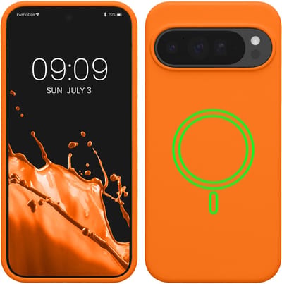 kwmobile telefoonhoesje geschikt voor Google Pixel 10 Pro XL - Hoesje met magneet compatibel met MagSafe - Smartphone case in fruitig oranje