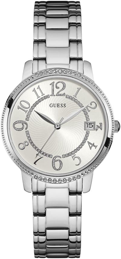 Guess Kismet Quartz Analoog Horloge Silver Tone Behuizing: 100% Roestvrij Staal| Armband: Roestvrij Staal 36 mm U0929L1M