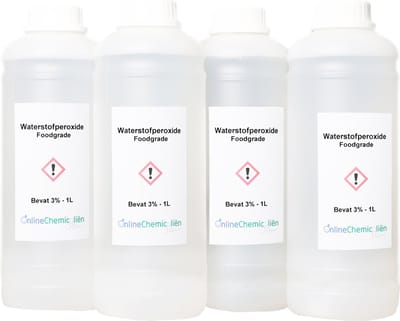 Waterstofperoxide 3% - Hydrogen peroxide - 4 X 1Liter