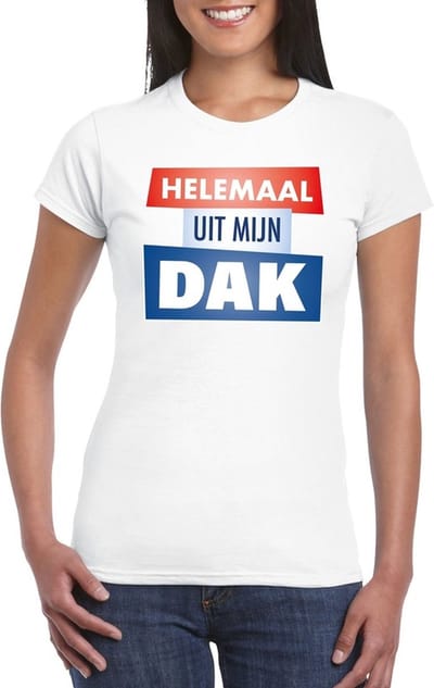 Wit Helemaal uit mijn dak t-shirt voor dames - Party t-shirts S