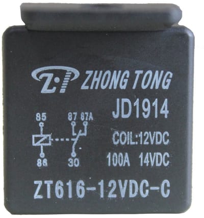 Jhubersproducts - 12V 100A Relais - Hoogvermogen Schakelrelais - Zwart - 5-Pins - Geschikt voor Auto Toepassingen - Versterkte Coil Capaciteit