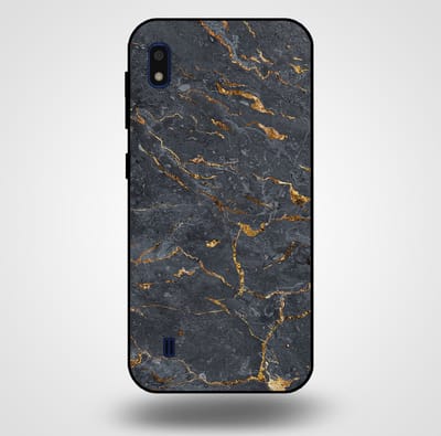 Smartphonica Telefoonhoesje voor Samsung Galaxy A10 met marmer opdruk - TPU backcover case marble design - Goud Grijs geschikt voor Samsung Galaxy A10