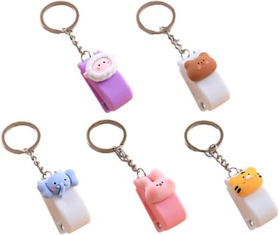 Kleine Nietmachines - Sleutelhanger Nietjes - Documenten Organiseren - Dieren Vorm Ontwerp - 5 Stuks - Multicolor