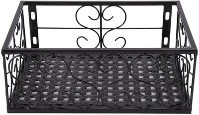 Dailygoods- Bloemenrek Decoratief - Balkon Bloempot Stand - IJzer - 30x20x12cm - Stevige Constructie - Hoog Laadvermogen - Plantenstandaard