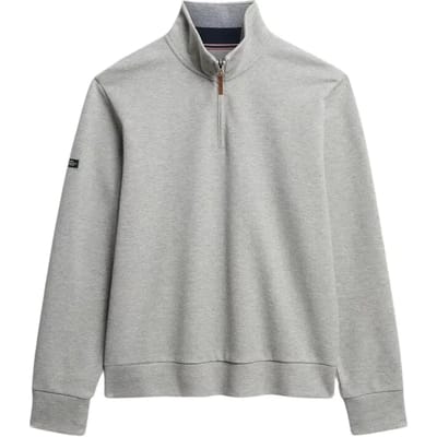 Superdry Core Pique Half Zip Sweatshirt Grijs Grootte: M
