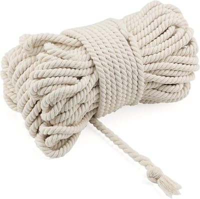 Macrame Koord 8 mm x 50 m, 4 Strengen Katoen, Natuurlijke Katoen Touw voor Haken, Cadeauverpakking en Bruiloftdecoraties
