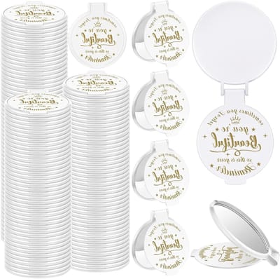 Compacte Spiegels - Make-up Spiegels - Persoonlijke Verzorging - Inspirerende Tekst - 100 Stuks - Wit