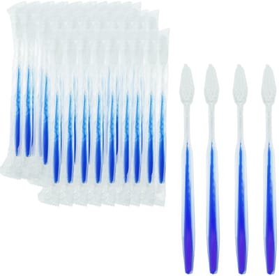 Dailygoods- Wegwerptandenborstels 100 stuks - Reis-tandenborstelset - Zachte Borstels - Handtandenborstel - Kunststof - Individueel verpakt - Tandenborstels