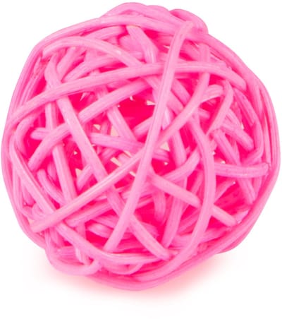 HOBI - 6 fuchsia rieten ballen 3,5 cm voor decoratie