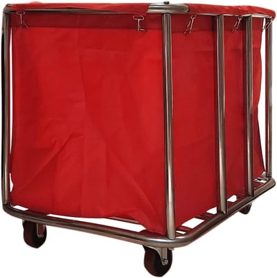 Wasserijkar - Waswagen - Goederen Verplaatsen - Roestvrijstalen Frame - 90x65x80 cm - Rood