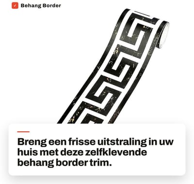 Dailygoods- Behangborder Zelfklevend - Decoratie voor Woonkamer/Keuken/Badkamer - 2 Rollen - 10x500 cm - Hoogwaardig PVC - Slijtvast en Duurzaam - Muurstickers