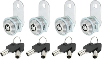 Kastslot met sleutel - 4 stuks Gelijksluitend Cam Lock Cilinder voor Deuren en Lades