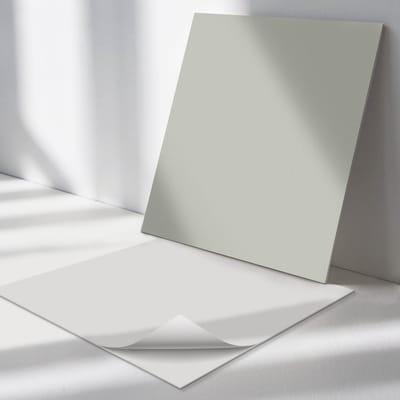 Wallfluent Vinyl Tegels - Kleur Grijsgroen Vloer Tegels PVC - 30 cm x 30 cm - Uniform PVC Tegels - 9 stuks - Vierkant PVC Tegels - Patroon Plaktegels - Zelfklevende PVC Tegels - Plaktegels Keuken en Badkamer