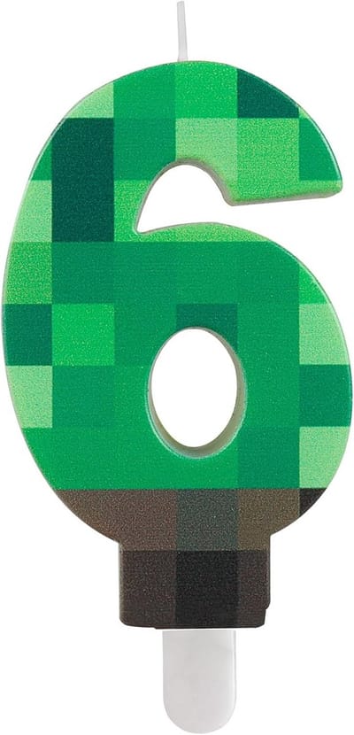 Verjaardagskaarsen Cijfer - Taart Decoratie - Feest Versieren - Pixel Design - 4.5 cm Breed - Groen