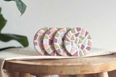 DIY Mozaïek Onderzetters met houder Pastel - Hobbypakket - Knutselpakket voor volwassenen - doe het zelf pakket - Little Creations