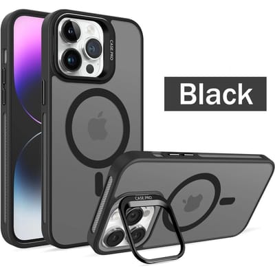 Metalen cameralensstandaardhouder voor iPhone 15 14 Plus 13 12 11 Pro Max voor draadloos opladen Magnetische matte schokbestendige hoes For iPhone 15 black