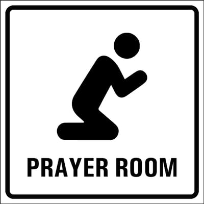 Prayer room bordje - kunststof 100 x 100 mm
