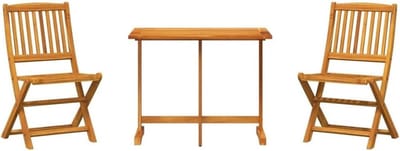 Tuinmeubelset 3-delig - Bistroset Hout - Buiten Zitten - Inklapbaar Ontwerp - 90x60cm Tafel - Bruin