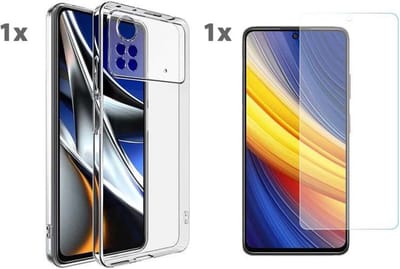 Screenprotector geschikt voor Xiaomi Poco X4 Pro 5G Transparant Hoesje Met Glas Screenprotector - Xiaomi Poco X4 Pro 5G case -Xiaomi Poco X4 Pro 5G backcover - Ntech hoesje