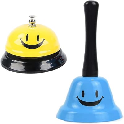 Handbel Set voor Restaurant en Keuken, Ideaal voor Service en Ontvangst, Roestvrij en Antislip Basis, Perfect voor Hotels en Bars