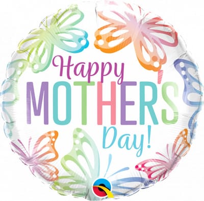 Folieballon - Happy mothersday - pastel butterflies 46 cm
