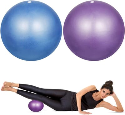 Set van 2 Zachte Pilates Ballen 9 Inch - Ideaal voor Pilates, Yoga, Core Training en Fysiotherapie - Blauw en Paars
