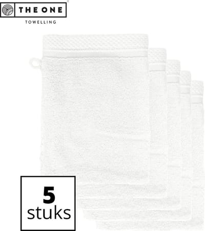 The One Towelling Ultra Deluxe washandjes - 5 stuks- Washanden - Voordeelverpakking - 100% katoen - Wit