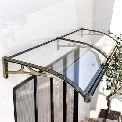 Terrasoverkapping Luifel - Buitenbescherming Regen - Weer Weren - Verdikt 4mm Bord - 60x100 cm - Transparant