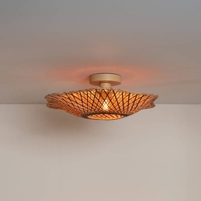GOOD & MOJO plafondlamp Madura, Ø 44 cm, bruin, bamboe E27