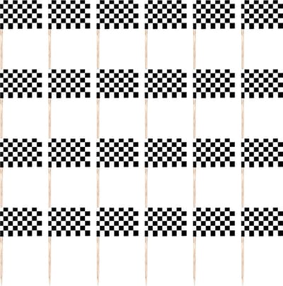 Boland - Set 24 vlagprikkers Racing - Sport - Autosport - Racewagen - Autorace - Finish vlag