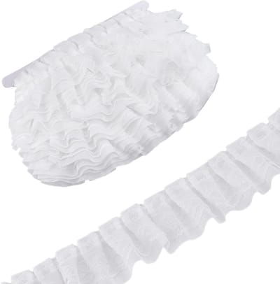 Kant Trim 50mm Verzamelen Geplooide Trim Lint Dubbellaags Randen Trimmen Stof Vintage Kant Lint Voor Naaien Craft Trouwjurk Diy Versieringen