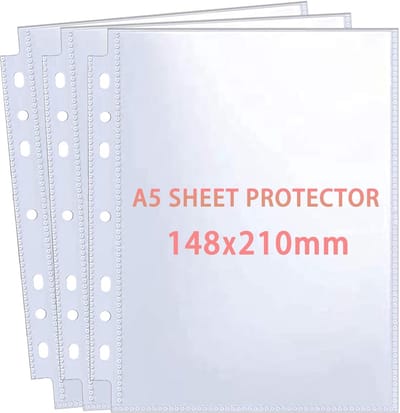 Dailygoods- Fotohoesjes A5 - Doorzichtige Ansichtkaarthoesjes - Dubbelzijdige Fotobeschermers - Navulvellen voor Fotoalbums - 2 Vakken - 152 x 215 mm (30) - Fotoalbum
