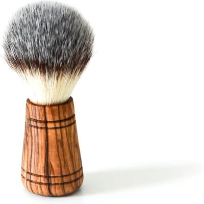 D.O.M. Luxe Scheerkwast SIR GEORGE – Vegan Kunsthaar met Olijfhouten Handvat voor de Perfecte Klassieke Scheerervaring