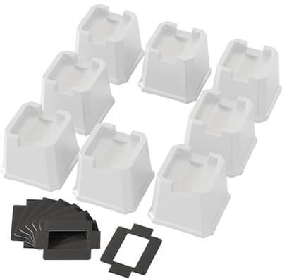 Heavy Duty Bedverhogers 3 Inch voor Meubels - Set van 8 - Wit