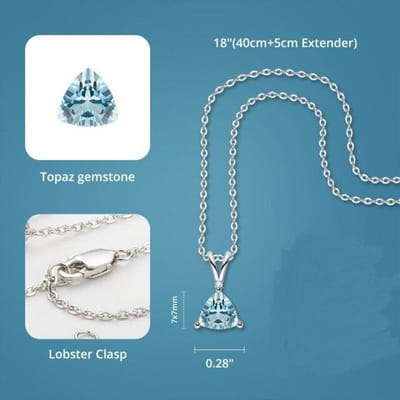 Sterling Zilver 925 Sieraden Kettingen 7*7mm Natuurlijke Topaas steen Hanger Kettingen Voor Vrouwen Bruiloft Jubileum Dames Cadeaus gray