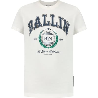 Ballin Amsterdam - Jongens Slim Fit T-shirt - Wit - Maat 164