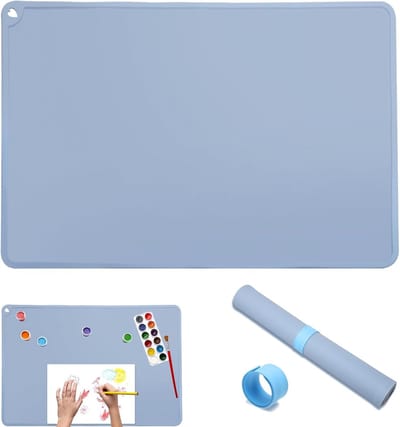 SnelShoppen - Silicone Schildermat 60 x 40 cm met Pat Circle - Wasbare Antislip Craft Mat - Perfect voor Schilderen, Knutselen, Resin, en Creatieve Pr