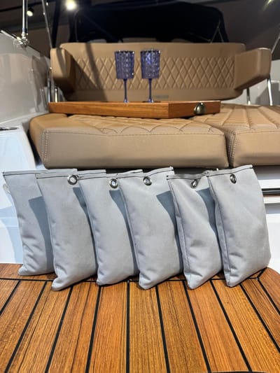 6X Grindzakjes Zandzakjes licht grijs - voor bootdekzeil - om waterzakken te voorkomen - 0,8kg