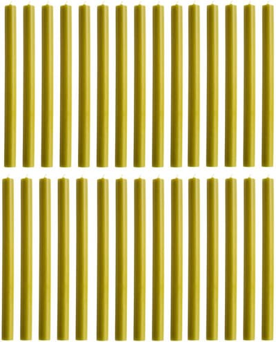 Rustik Lys chique lange dinerkaarsen pak van 30 stuks 2.1 x 30 cm kleur Oker