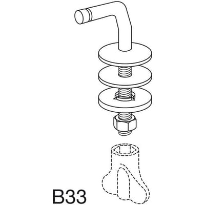 Pressalit B33 fixed hinge B33P999